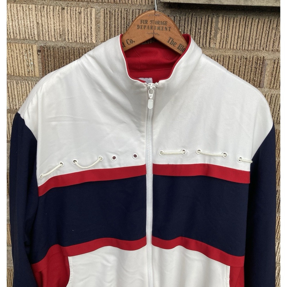 Alfred Dunner Women's 18 W Red White Blue Zip Up Jacket Windbreaker Nautical